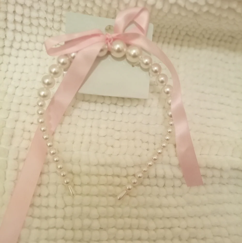 Beautiful Pearl Headband with Pink Bow 🎀🎀